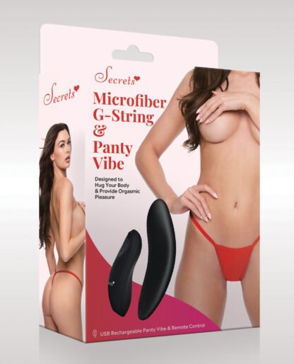 Secrets Microfiber G-String & Panty Vibe - Red O/S